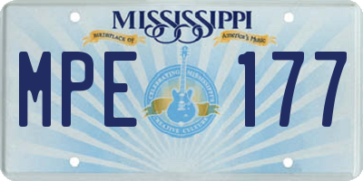 MS license plate MPE177