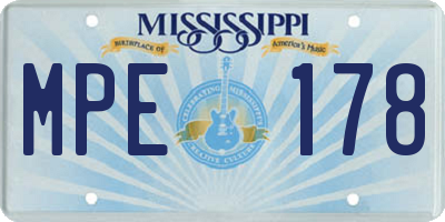 MS license plate MPE178