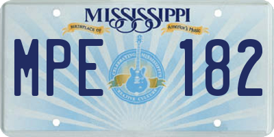 MS license plate MPE182