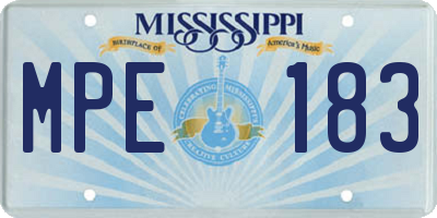 MS license plate MPE183