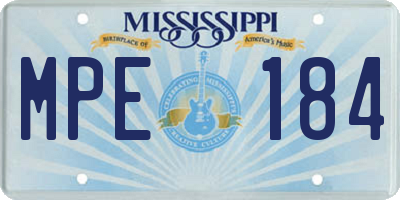 MS license plate MPE184