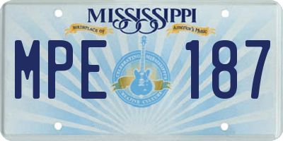 MS license plate MPE187
