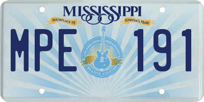 MS license plate MPE191
