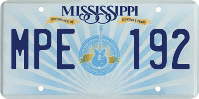 MS license plate MPE192