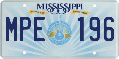 MS license plate MPE196
