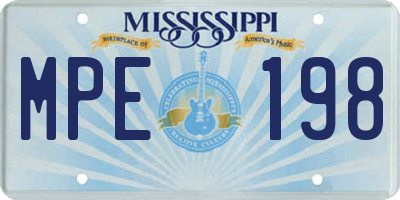 MS license plate MPE198