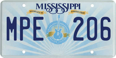 MS license plate MPE206