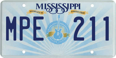 MS license plate MPE211