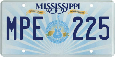 MS license plate MPE225