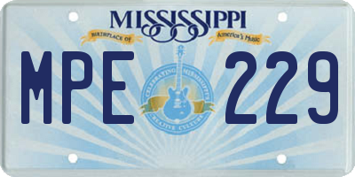 MS license plate MPE229