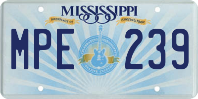 MS license plate MPE239