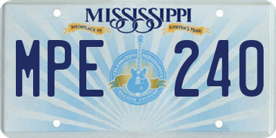 MS license plate MPE240