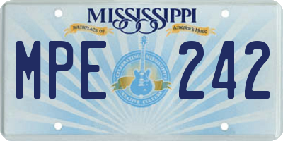 MS license plate MPE242