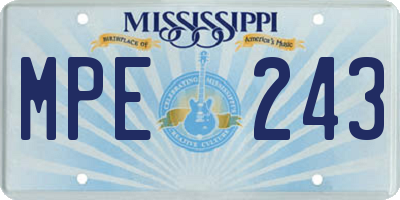 MS license plate MPE243