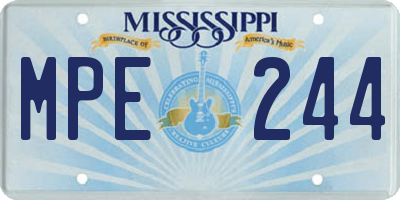 MS license plate MPE244