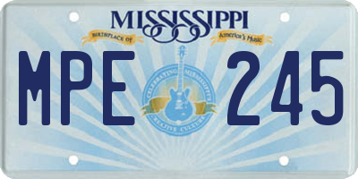 MS license plate MPE245