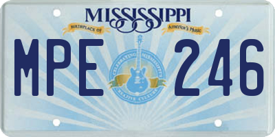 MS license plate MPE246