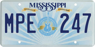 MS license plate MPE247