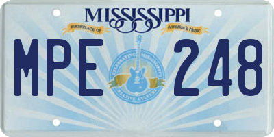 MS license plate MPE248