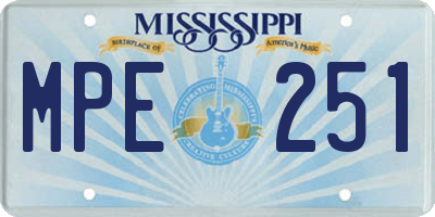 MS license plate MPE251