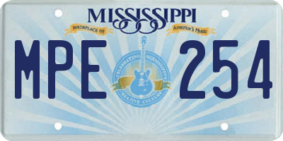 MS license plate MPE254