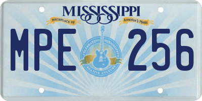 MS license plate MPE256