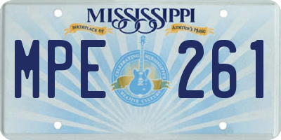 MS license plate MPE261