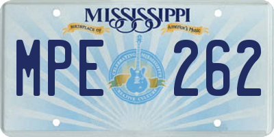 MS license plate MPE262