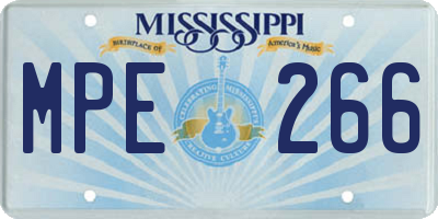 MS license plate MPE266