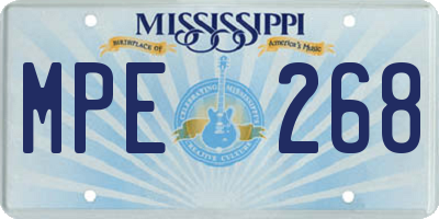 MS license plate MPE268