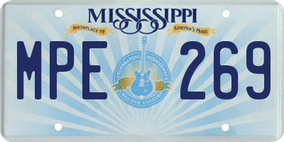 MS license plate MPE269