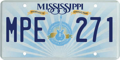 MS license plate MPE271