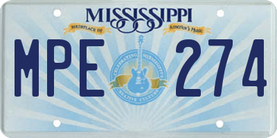 MS license plate MPE274