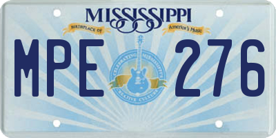 MS license plate MPE276