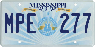 MS license plate MPE277