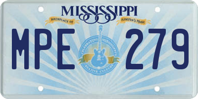 MS license plate MPE279
