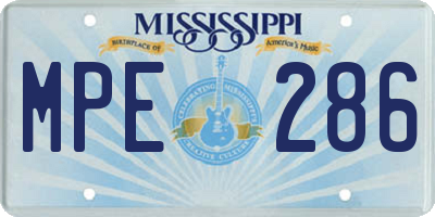 MS license plate MPE286