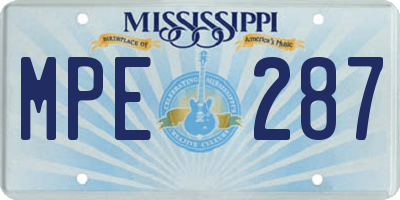 MS license plate MPE287