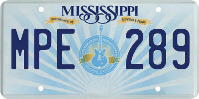 MS license plate MPE289