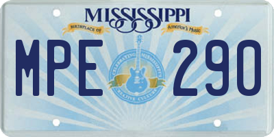 MS license plate MPE290