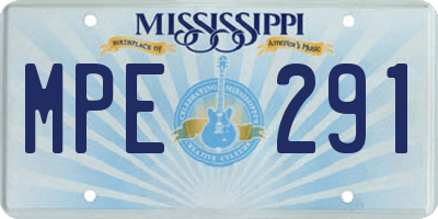 MS license plate MPE291