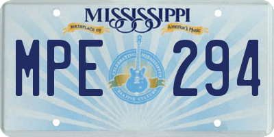 MS license plate MPE294