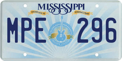 MS license plate MPE296