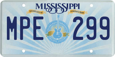 MS license plate MPE299