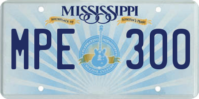 MS license plate MPE300