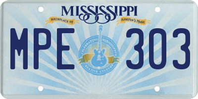 MS license plate MPE303