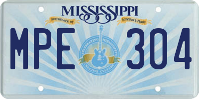 MS license plate MPE304