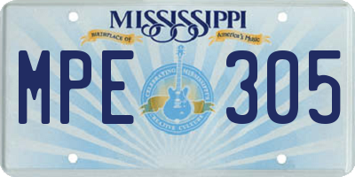 MS license plate MPE305