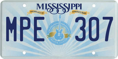 MS license plate MPE307