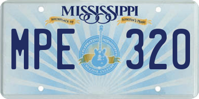 MS license plate MPE320